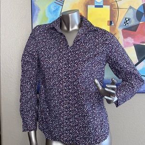 Talbots Floral Button Up